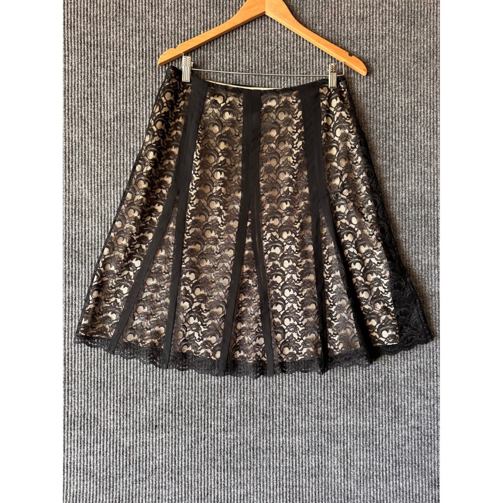 Axcess Liz Claiborne Lace Overlay Whimsigoth Elegant Workwear A-Line Skirt 8